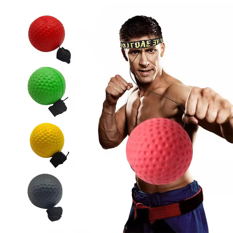 Boxing Reflex Ball Headband Boxer Raising Reaction Force Hand Eye Training Set Stress Gym Muay Fitness Exercise